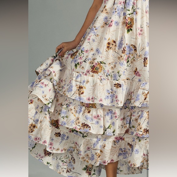 Anthropologie Puff Sleeve Midi Dress - Picture 5 of 14